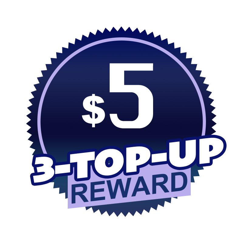 3 top-ups badge