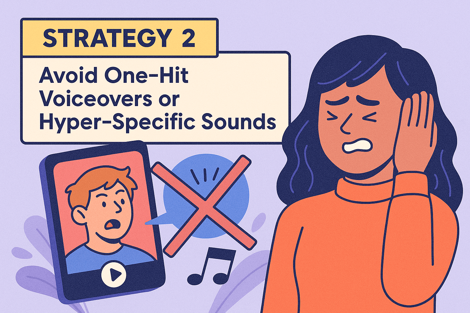 Avoid One-Hit Voiceovers or Hyper-Specific Sounds