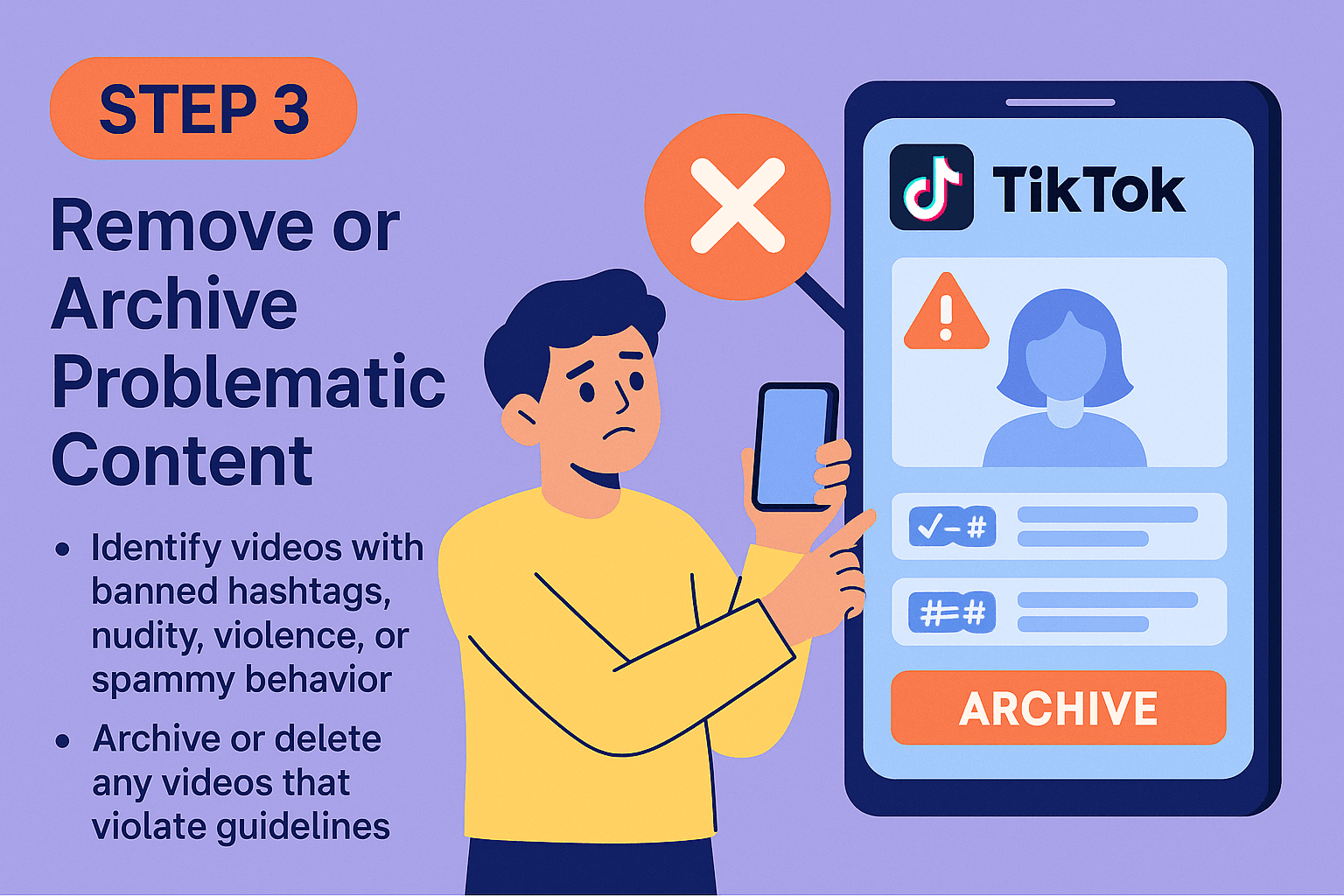Remove or Archive Problematic tiktok Content