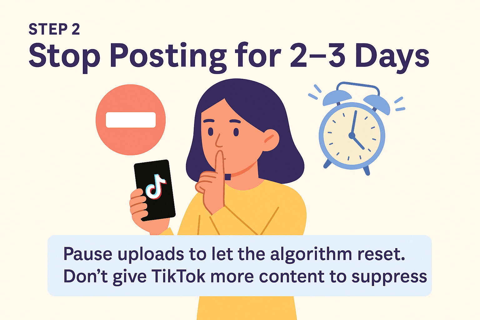 One of the biggest mistakes creators make is posting through the ban. When TikTok flags your account, posting more “risky” content resets the shadowban timer. By stopping for 48–72 hours, you allow the algorithm to “cool down.”
