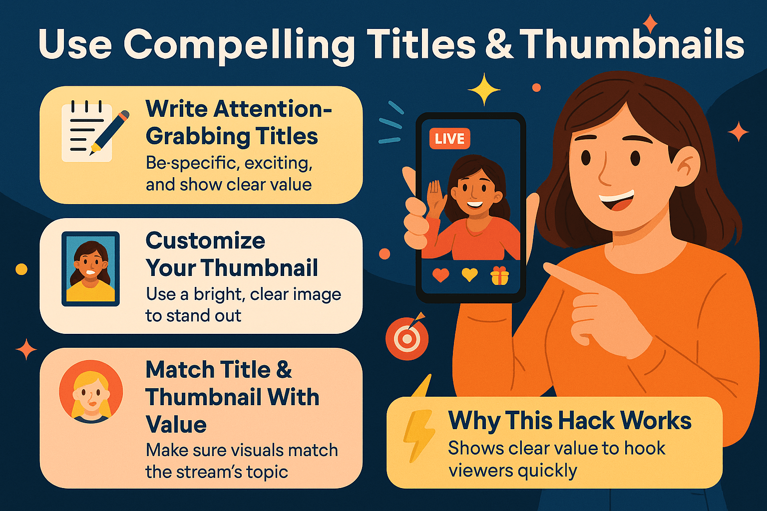 TikTok Live Growth Hack 2:Use Compelling Titles & Thumbnails