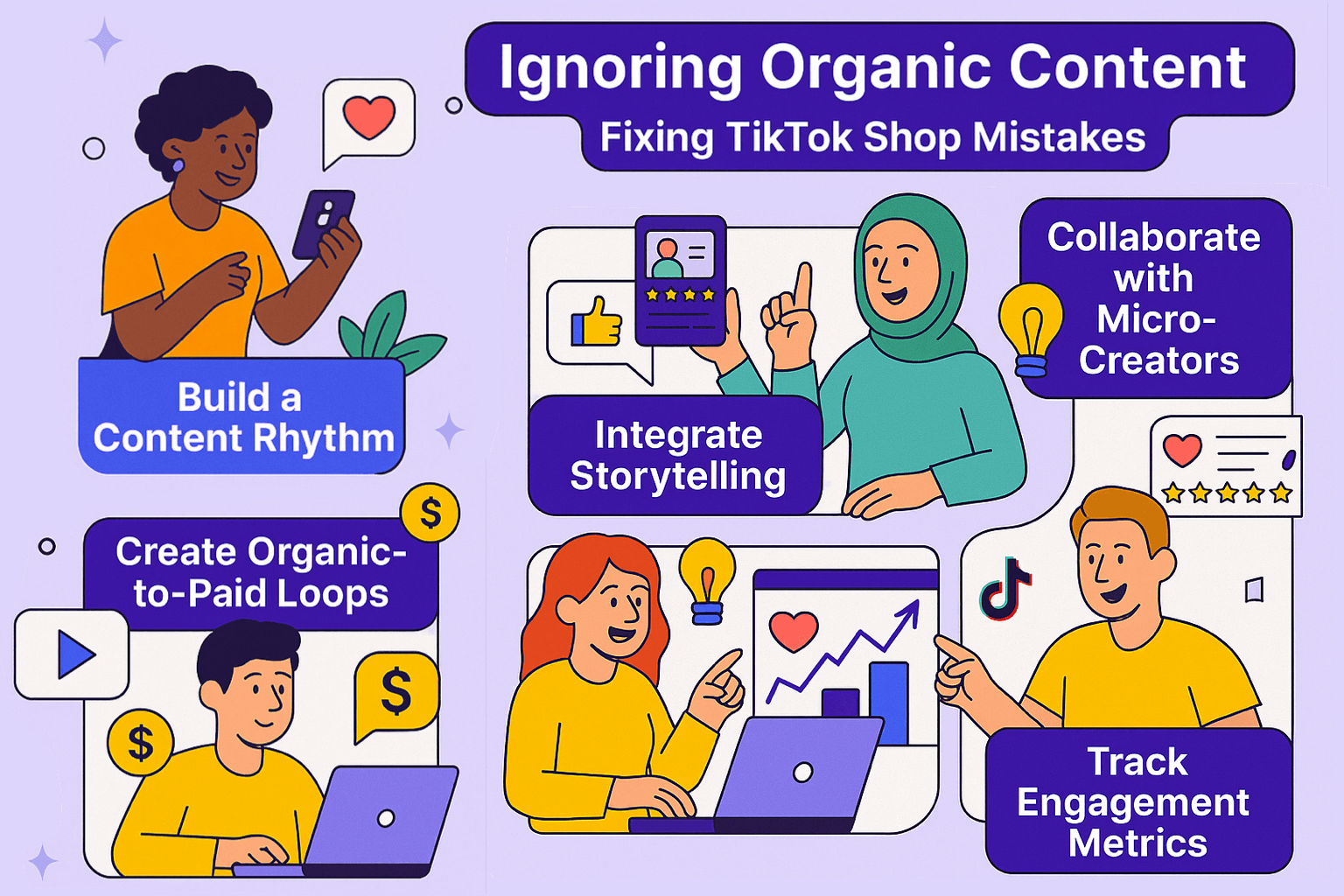 TikTok Shop mistakes: Ignoring Organic Content