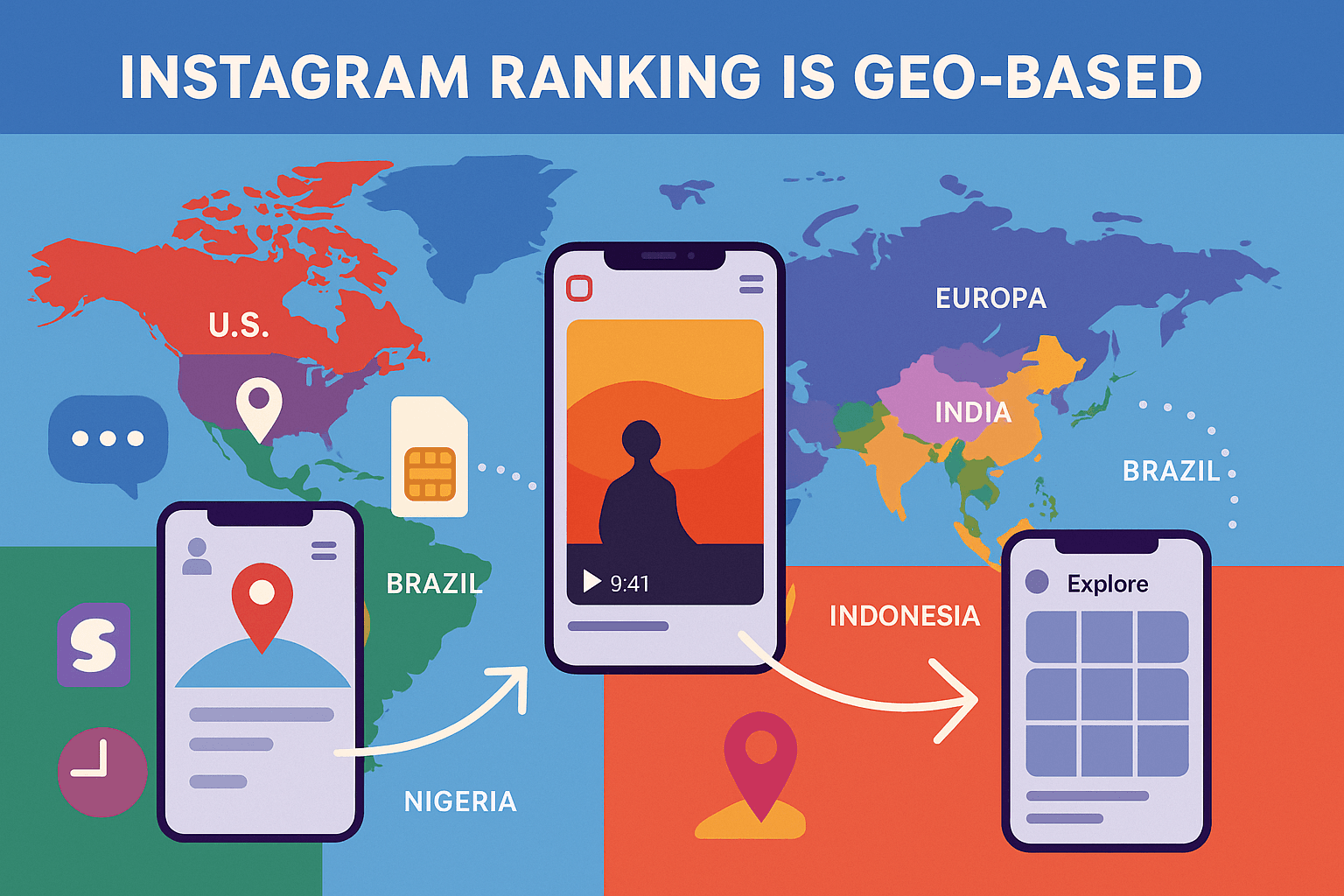 Instagram does not treat your account as “global.” Instead, it evaluates your profile based on geographic relevance. Every action, follower interaction, and engagement pattern feeds Instagram’s GEO signals, which determine where your content gets pushed first. This is why two creators with the same content quality can see completely different results depending on where their followers are located.