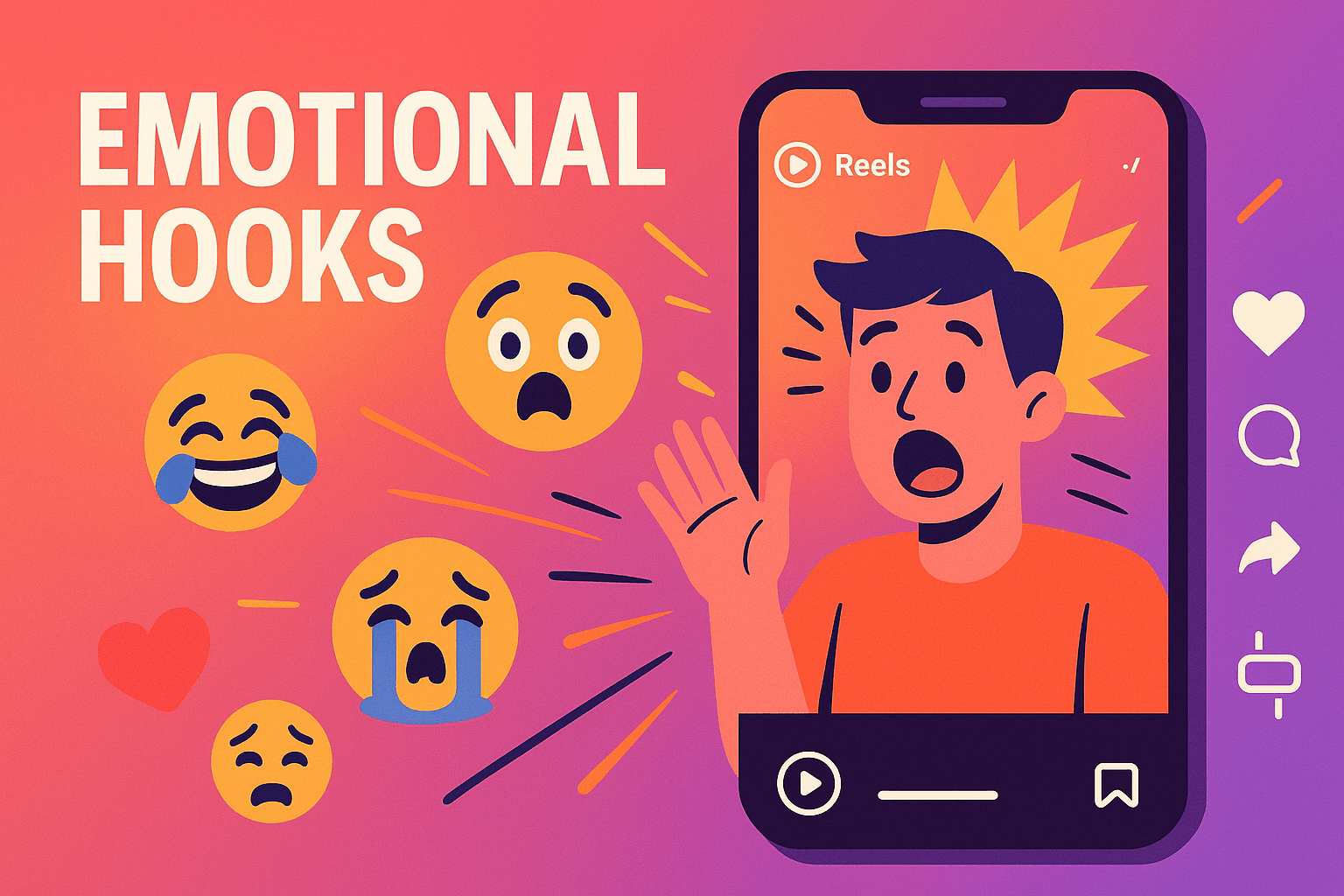 Emotional hooks work because the human brain processes emotion 5x faster than logic. These hooks immediately trigger instinctive reactions, making them ideal for stopping the scroll in highly competitive niches.