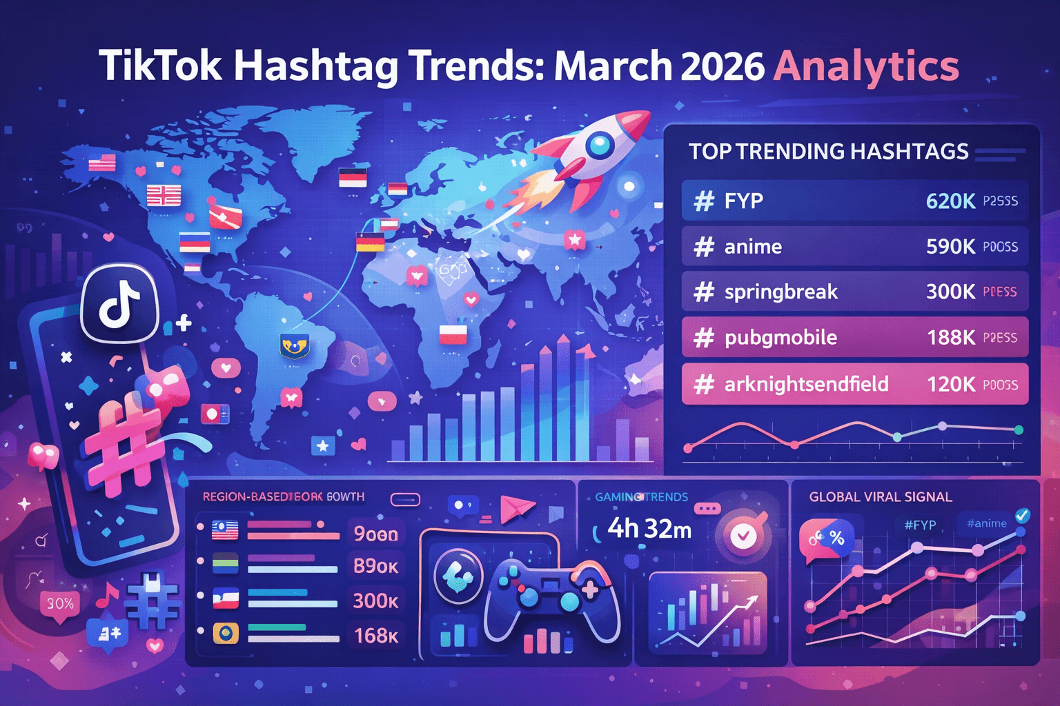 Tending TikTok Hashtags March 2026