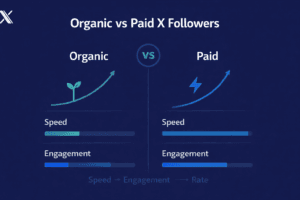 Organic vs paid X followers — which approach works better? A structured comparison of how each strategy builds audience, affects engagement, and fits different account goals.