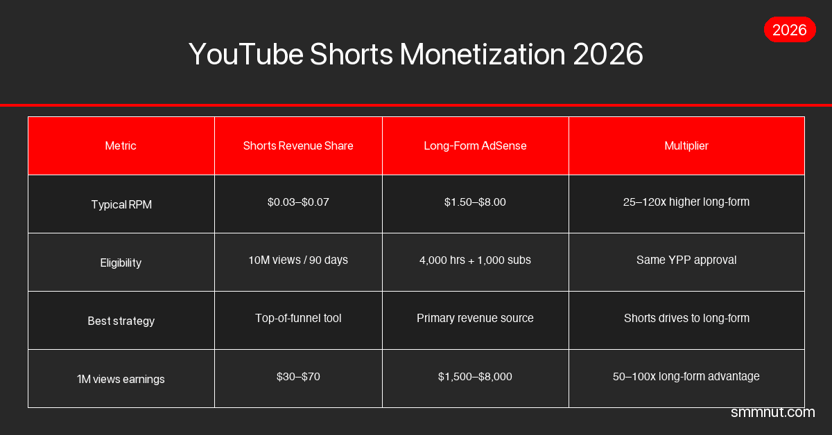 YouTube Shorts Monetization 2026 — How the Shorts Revenue Share Program ...