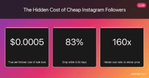 Cheap Instagram Followers — Instagram followers infographic by SMMNut, 2026