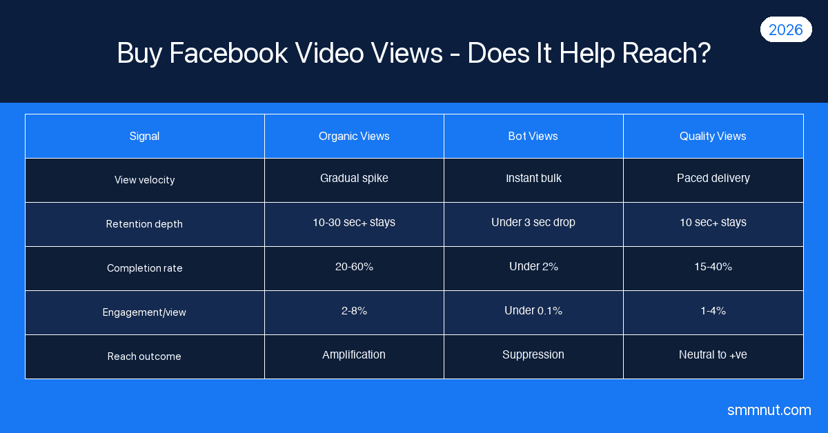 Buy Facebook Video Views — Does It Help Reach in 2026? | SMMNut